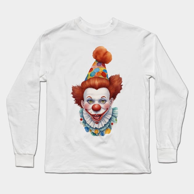 Clown face Long Sleeve T-Shirt by Ljuko